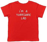 Shopagift Yorkshire Day Kids T-Shirt I'm a Yorkshire Lad Childrens Tee Gift Red