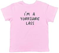 Shopagift Yorkshire Day Kids T-Shirt I'm a Yorkshire Lass Childrens Tee Gift Light Pink