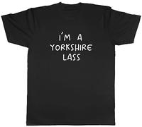 Shopagift Yorkshire Day Mens T-Shirt I'm a Yorkshire Lass Tee Gift Black