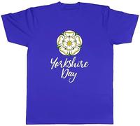 Shopagift Yorkshire Day Mens T-Shirt White Rose Celebration Tee Gift