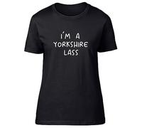 Shopagift Yorkshire Day Womens T-Shirt I'm a Yorkshire Lass Ladies Tee Gift Black