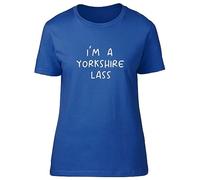 Shopagift Yorkshire Day Womens T-Shirt I'm a Yorkshire Lass Ladies Tee Gift Blue