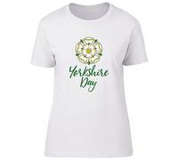 Shopagift Yorkshire Day Womens T-Shirt White Rose Celebration Ladies Tee Gift
