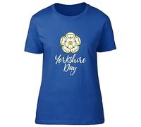 Shopagift Yorkshire Day Womens T-Shirt White Rose Celebration Ladies Tee Gift