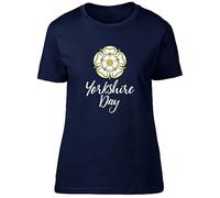 Shopagift Yorkshire Day Womens T-Shirt White Rose Celebration Ladies Tee Gift