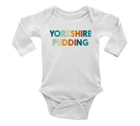 Shopagift Yorkshire Pudding Baby Grow Vest Bodysuit Funny Proud Yorkshir British Boys Girls L/S