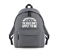 Shopagift Youngest Child The Rules Don't Apply to Me Backpack Rucksack 18 Litres Capacity - 42cm x 31cm x 21cm