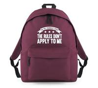 Shopagift Youngest Child The Rules Don't Apply to Me Backpack Rucksack 18 Litres Capacity - 42cm x 31cm x 21cm