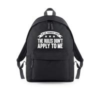 Shopagift Youngest Child The Rules Don't Apply to Me Backpack Rucksack 18 Litres Capacity - 42cm x 31cm x 21cm