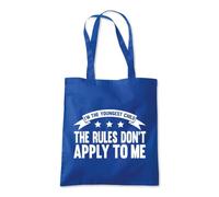 Shopagift Youngest Child The Rules Don't Apply to Me Tote Shopping Beach Bag 10 Litres Capacity - 42cm x 38cm