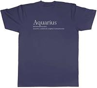 Shopagift Zodiac Definition Aquarius T-Shirt Gift Navy Blue