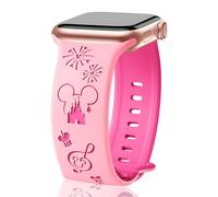 SHOPANDSE Cute Cartoon Two-Tone Engraved Bands Compatible with Apple Watch 38mm 40mm 41mm 42mm 44mm 45mm 49mm Men Women,Soft Silicone Sport Strap for iWatch Ultra Series 9 8 7 6 5 4 3 2 1 SE