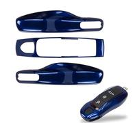 Shopauto 3-Piece Painted Key Fob Shell Cover Replacement - Compatible with Porsche Key Fob, MK1 ( Gentian Blue )