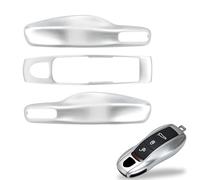 Shopauto Painted Key Fob Shell Cover Replacement Compatible with Porsche Key Fob (Silver)