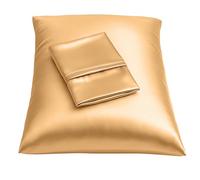 ShopBedding Satin Pillowcase with Zipper, for Hair and Skin Care, Feels Soft and Cool Like a Silk Pillowcase, Gold Satin Pillow Cases 2 Pack, Slik Pillow Cover, Standard Size - Set of 2 - Blissford