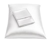 SHOPBEDDING Shop Bedding Luxury Satin Pillowcase for Hair Standard Satin Pillowcase with Zipper, White (Pillowcase Set of 2) Blissford