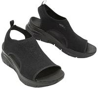 Shopellox Women's Slingback Sport Sandals, Washable Orthopedic Slides Woman Orthotic Shoes with Arch Support (Black,4)