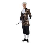 shoperama Marquis Louis Men's Baroque Rococo Costume Black/Gold Velvet Suit Count King Nobleman French de Sade, Size: 54