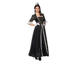 shoperama Marquise Women's Baroque Rococo Costume Taffeta Dress Countess Noble French Renaissance Madame de Pompadour Carnival, Colour: Black, Size: 12
