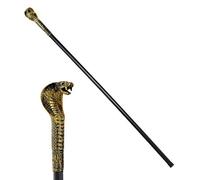 Shoperama Pharaoh Sceptre with Cobra Handle Detachable Egyptian Costume Walking Stick Snake (Black/Gold)