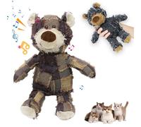 shopetei Indestructible Dog Toys, 2024 Upgraded Robust Bear Squeaky Dog Chew Toys, Tough Plush Dog Toy for Heavy Chewers, Robust Bear Dog Squeak Chew Toy for Large Small Dogs (Dark Purple)