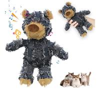 shopetei Indestructible Dog Toys, 2024 Upgraded Robust Bear Squeaky Dog Chew Toys, Tough Plush Dog Toy for Heavy Chewers, Robust Bear Dog Squeak Chew Toy for Large Small Dogs (Denim Blue)