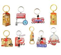 ShopEwebb Best Mix of 9 Famous London Icons Metal Key Rings - Set of 9 pieces