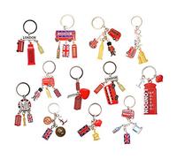 ShopEwebb Set of 12 British UK London Icons Mix Souvenir Metal Key Rings/Key Chain