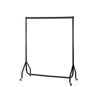 Shopfitting Warehouse Black Heavy-Duty Clothes Rail Hanging Rail with Wheels 4ft wide