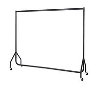 Shopfitting Warehouse Black Heavy-Duty Clothes Rail Hanging Rail with Wheels 6ft wide