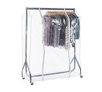 Shopfitting Warehouse Black Heavy-Duty Clothes Rail with Clear Cover 4ft wide
