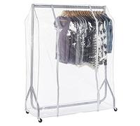 Shopfitting Warehouse Silver Heavy-Duty Clothes Rail with Clear Cover 4ft wide