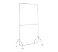 Shopfitting Warehouse Two Tier Heavy Duty Clothes Rail Double Garment Rack Steel White 4ft wide