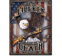 ShopForAllYou Vintage Decor Signs Give me Liberty Metal tin Sign or give me Death Military Home Garage Wall Decor