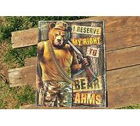 ShopForAllYou Vintage Decor Signs The Right to Bear Arms Tin Metal Sign - Second Amendment - 2nd - Smokey