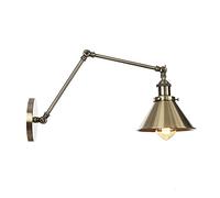 SHOPFRILL Long Arm Wall Light Vintage Single Light With Rotatable Arm Wall Light Fixture Copper Finish Decorative Wall Mounted Lamp For Bedroom Restaurant Living Room Art Hotel Bedside Lamp 12"