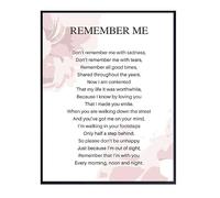 ShopHaven Remember Me Poem Wall Art, Funeral Memorial Gift, Loved One, Mourning, Grief Sign (11x14)