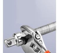 Shophubio 1/4 Inch 3/8 Inch 1/2 Inch Flexible Ratchet Wrench Extension - Spring Shaft Socket Adapter for Hard to Reach Areas, 90 Degree Bend, Polished Chrome(45724)