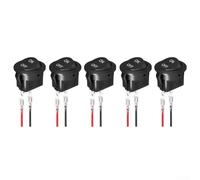Shophubio 12 Volt Rocker Switch, for SPST Toggle Switch, Round Rocker Design for 20A DC 12V, 10A 125V AC, 6A 250V AC, Black ABS Waterproof On/Off Switch for Car(A-5pcs)