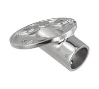 Shophubio 316 Stainless Steel Marine Deck Handrail Round Base Fitting for 22mm Pipe - -Resistant Boat Rail Mount for Yachts, Sailboa(30°)