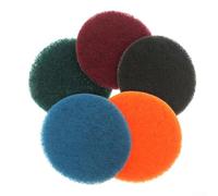 Shophubio 4 Inch 100mm Round Velvet Industrial Scouring Pad - Nylon Polishing Disc with Backing for Deburring, Grout Cleaning & Machinery
