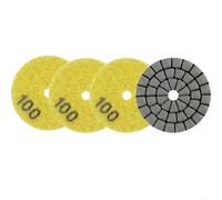 Shophubio 50mm (2 Inch) Wet and Dry Sanding Disc Set for Granite, Marble, Quartzite, Glass & Stone - Flexible Resin-Bond Polishing Pad, 4-Piece, 50# to 400#(4PCS Grit 100)