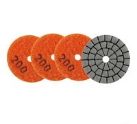 Shophubio 50mm (2 Inch) Wet and Dry Sanding Disc Set for Granite, Marble, Quartzite, Glass & Stone - Flexible Resin-Bond Polishing Pad, 4-Piece, 50# to 400#(4PCS Grit 200)