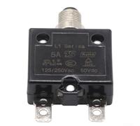 Shophubio 5A Thermal Circuit Breaker L1 Series Manual Reset Overload Protector with Push Button Reset, 125V 250V AC 50V DC, 1000 Amp Interrupt Capacity