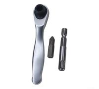 Shophubio 72-Tooth Ratchet Wrench Set, 3-Piece 1/4" Drive Chrome-Vanadium Bit Wrench with Connector & Cross Bit - Compact Professional Hand Tool