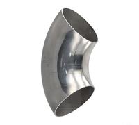 Shophubio 90 Degree Stainless Steel Elbow for Exhaust and Systems, 1.5D Tight Radius Bend 304 SS Pipe Fitting for Automotive Downpipe Repair, Weldable(60mm)