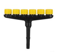 Shophubio Adjustable Flow Garden Watering Spray Nozzle 3 4 5 6 Head Multi-Head Sprinkler Fits 1 1.2 1.5 Inch Pipes Fine Mist for Farm Greenhouse(6)