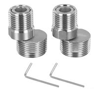 Shophubio Adjustable Shower Corner Tap Adapter - 360° Swivel Feet with Angled Curved Foot Fitting and Eccentric Screw Joint for Wall-Mounted Taps, Plumbing(short style)