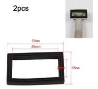 Shophubio Black Rectangular Overflow Washer for Kitchen Sink - 58mm x 35mm Rubber Sink Overflow Seal, Compatible with Dishwasher and Washing Machine