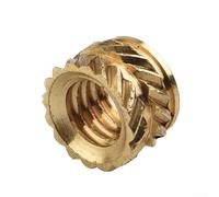 Shophubio Brass Self-Clinching Threaded Insert Nuts, 100PCS Knurled Heat Set Inserts for Hardware, PCB Mounting, and Thermoplastics (for M6)(*8 * 6)